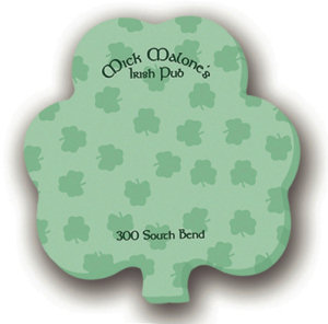 Promotional Sticky Notes: 3 inch x 3 inch Shamrock Shaped Sticky Notes